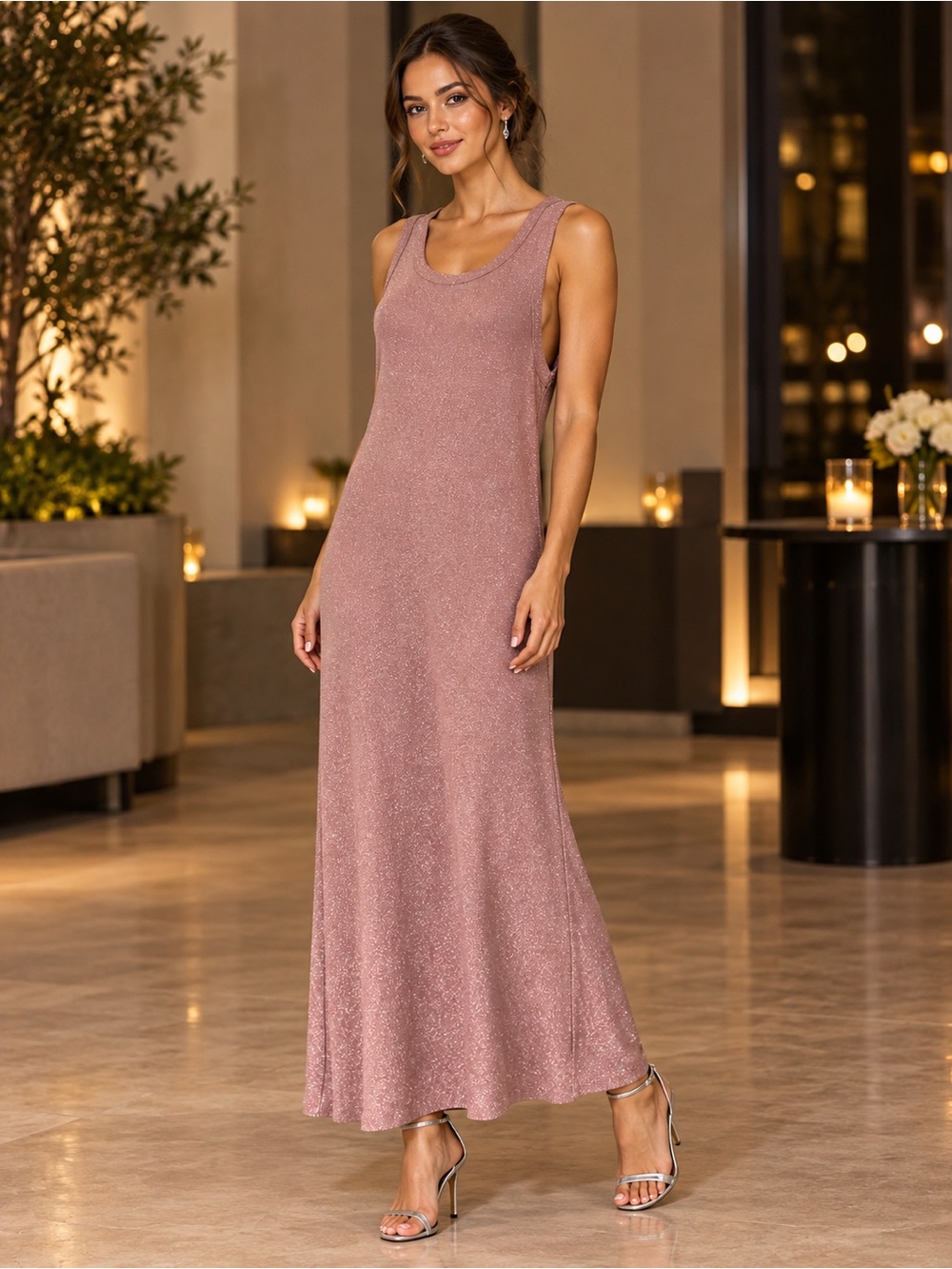 Sundays Metallic Rose Midi Dress – NWT – Size M – $146 Retail